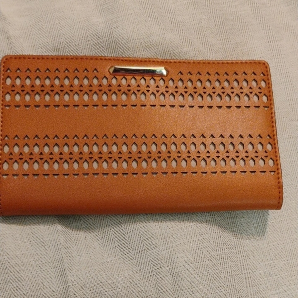 Stella & Dot Brown Laser-Cut Women's Wallet